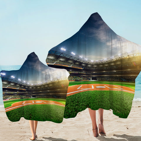 Image of 3D Baseball Field Hooded Towel