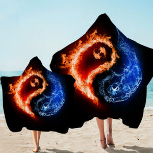 Bipolar Ying Yang Hooded Towel