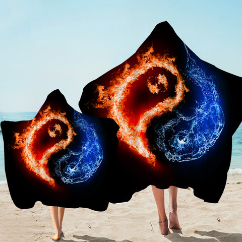 Image of Bipolar Ying Yang Hooded Towel