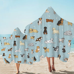 Cartooned Doggies Pattern Hooded Towel