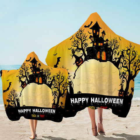 Image of Happy Halloween Night Hooded Towel
