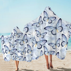 Butterfly Patterns Hooded Towel