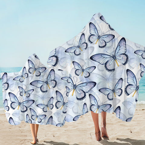 Image of Butterfly Patterns Hooded Towel