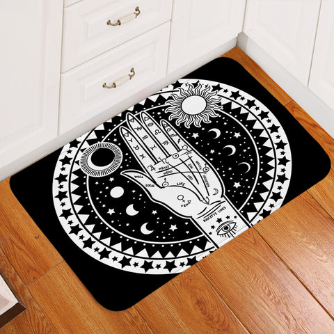 Image of Palmistry Black Door Mat