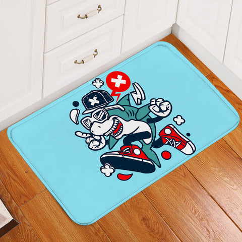 Image of Cool Shark Light Blue Door Mat