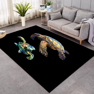 3D Turtles Black GWDD22528 Rug