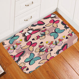 Butterflies Pink Door Mat