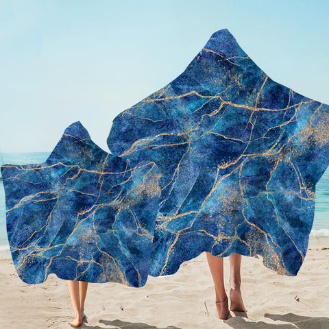 Image of Blue Glitter Granite Hooded Towel