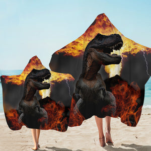 Volcanic Dinosaur Hooded Towel