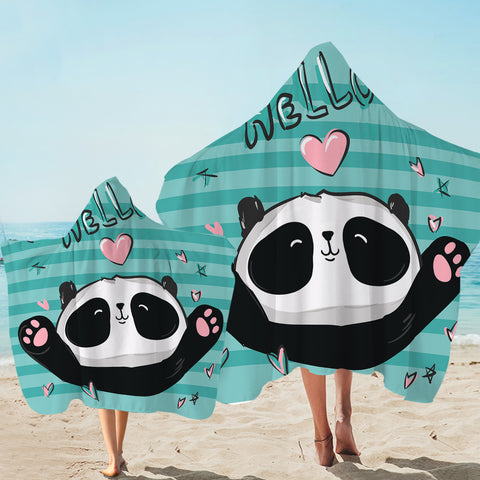 Image of Friendly Panda Hooded Towel