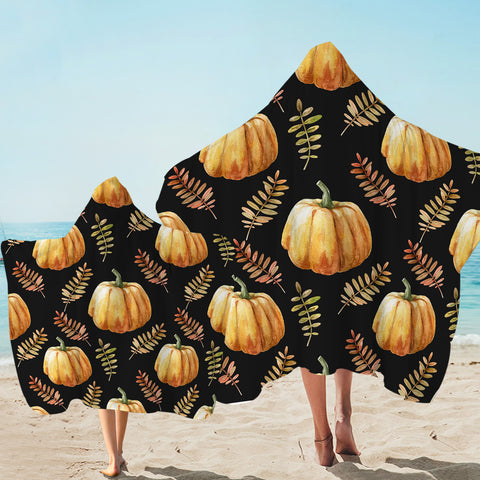 Image of Pumpkin Patterns Hooded Towel