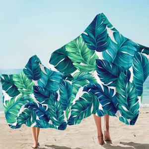 Tropical Lush Leaves Hooded Towel