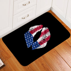 American Lips Black Door Mat