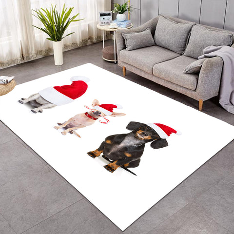 Image of Christmas Doggies White GWBJ15631 Rug