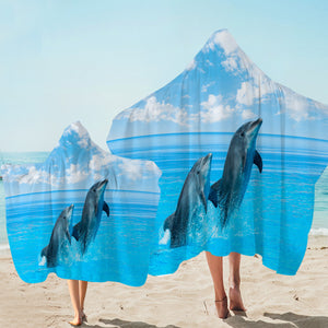 Dolphins Dance Hooded Towel