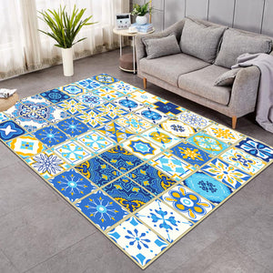 Europe Blue & Gold Designed Tiles GWBJ15942 Rug