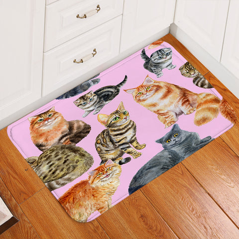 Image of Cats Pink Door Mat
