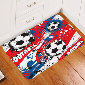 Blue & Red Football Door Mat