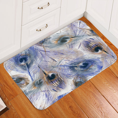 Image of Painted Peacock Feathers Door Mat