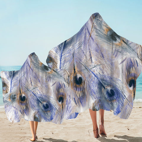 Image of Peacock Feather Hooded Towel