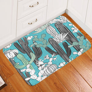 Succulents Light Blue Door Mat