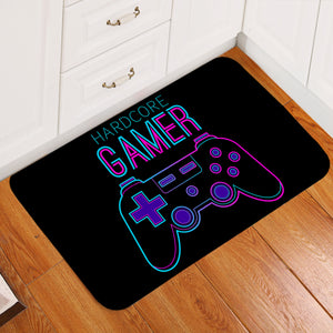 Hardcore Gamer Black Door Mat