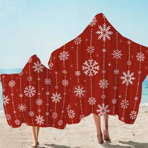 Red Christmas Theme Hooded Towel