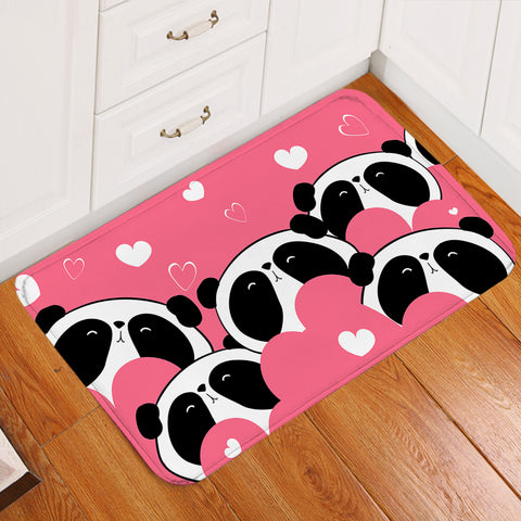 Image of Lovely Panda Cubs Door Mat