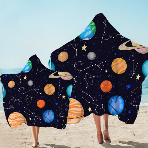 Image of Constellation Space Hooded Towel