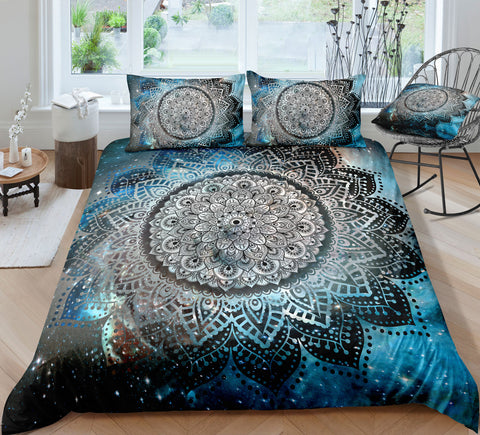 Image of Galaxy Mandala Pattern Bedding Set - Beddingify