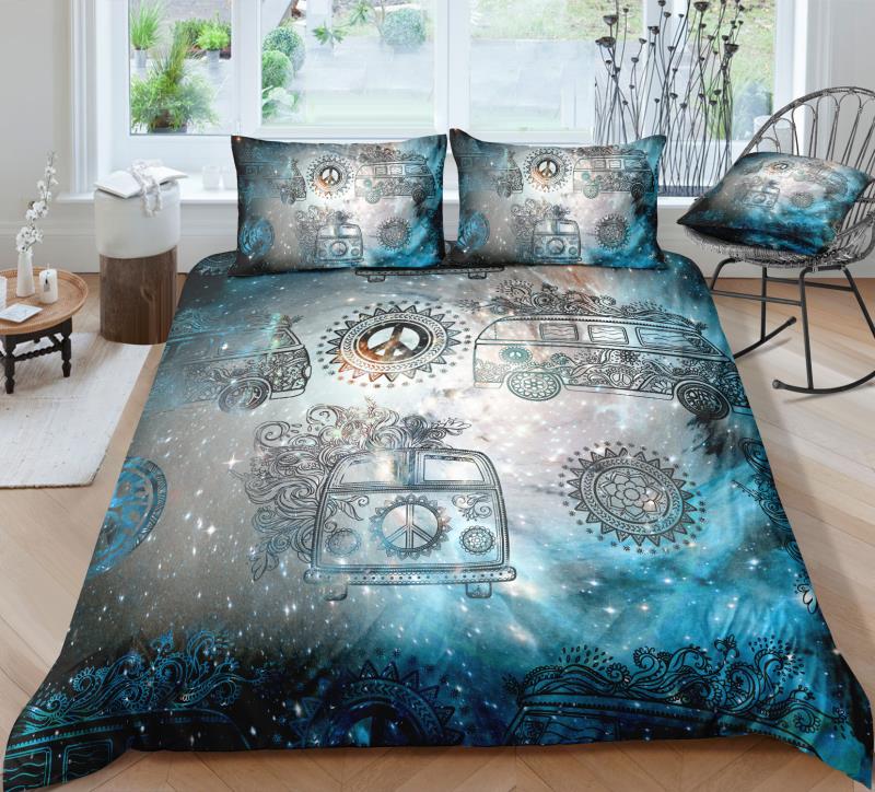 Galaxy Peace and Love Bus Bedding Set - Beddingify