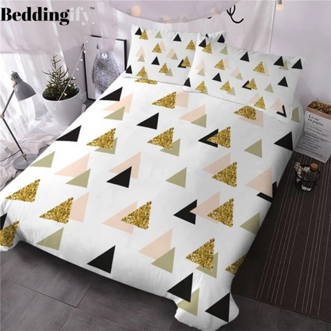 Image of Golden Geometric Bedding Set - Beddingify