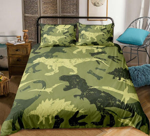 Green Dinosaurs Pattern Bedding Set - Beddingify