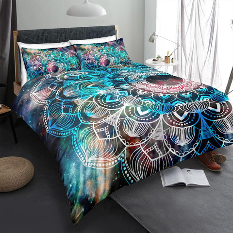 Image of Green Tie Dye Mandala Comforter Set - Beddingify