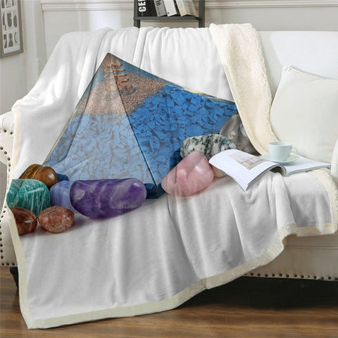 Image of 3D Printed Resin Pyramid Cozy Soft Sherpa Blanket