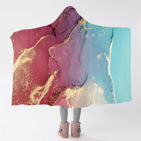 Image of Teal Crimson Transition Sandy Hooded Blanket