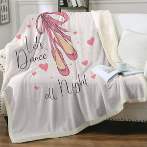 Lovely Cartoon Dancing Shoes Cozy Soft Sherpa Blanket