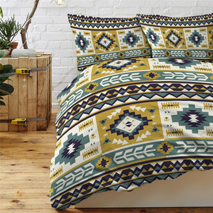 Aztec Bedding Set - Oriental Geometric Retro Home Bedspreads 3-Piece 01
