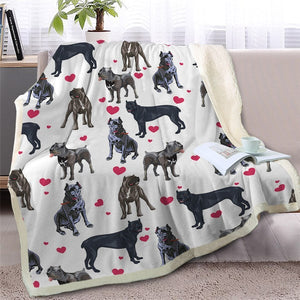 Funny Pit Bull Dogs Soft Sherpa Blanket