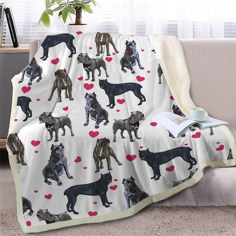 Image of Funny Pit Bull Dogs Soft Sherpa Blanket