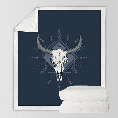 Image of Cool Skull Arrows Cozy Soft Sherpa Blanket