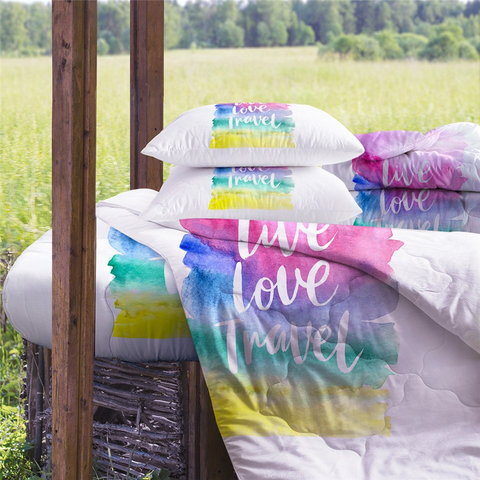 Image of 4 Pieces Live Love Travel Comforter Set - Beddingify