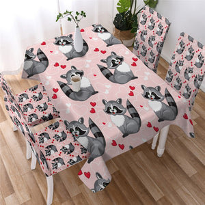 Cute Raccoon Waterproof Tablecloth  01