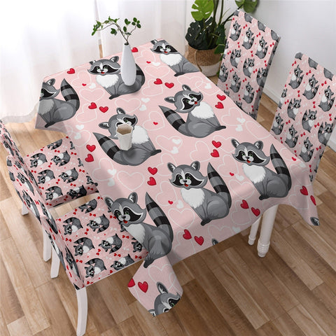 Image of Cute Raccoon Waterproof Tablecloth  01