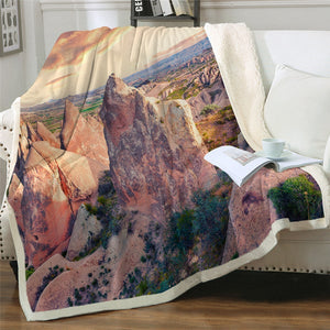 Scenery Stone Mountain Cozy Soft Sherpa Blanket