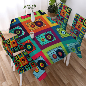 Audio Cassettes Waterproof Tablecloth