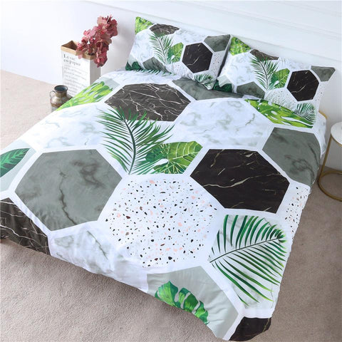 Image of Tropical Green Palm Comforter Set - Beddingify
