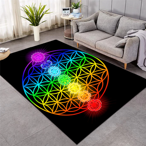 Color Transition Geometric Themed Rug