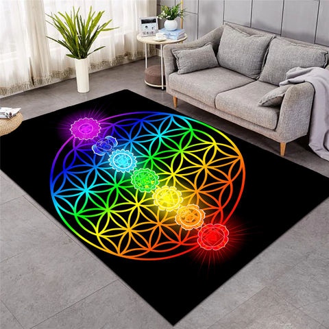 Image of Color Transition Geometric Themed Rug