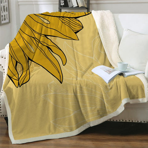 Image of Elegant Sunflower Flower Soft Sherpa Blanket